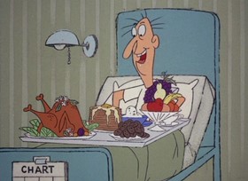 Screenshots from the 1968 DePatie Freleng cartoon The Pink Pill