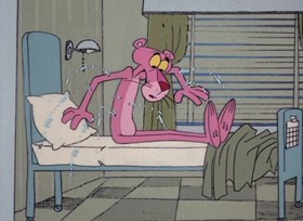 Screenshots from the 1968 DePatie Freleng cartoon The Pink Pill