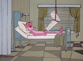 Screenshots from the 1968 DePatie Freleng cartoon The Pink Pill