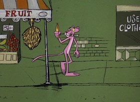 Screenshots from the 1968 DePatie Freleng cartoon The Pink Pill