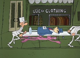 Screenshots from the 1968 DePatie Freleng cartoon The Pink Pill