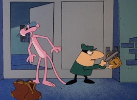 Screenshots from the 1968 DePatie Freleng cartoon Pink in the Clink