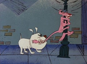 Screenshots from the 1968 DePatie Freleng cartoon Pink in the Clink