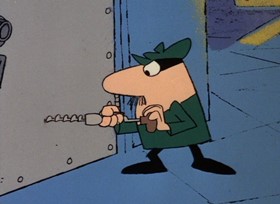 Screenshots from the 1968 DePatie Freleng cartoon Pink in the Clink