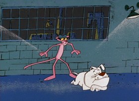 Screenshots from the 1968 DePatie Freleng cartoon Pink in the Clink