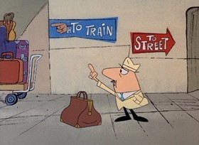 Screenshots from the 1968 DePatie Freleng cartoon Pink in the Clink