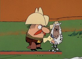 Screenshots from the 1968 DePatie Freleng cartoon Little Beaux Pink