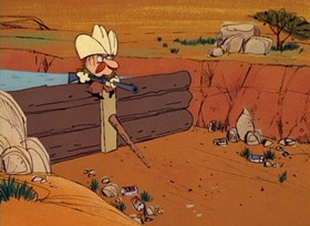 Screenshots from the 1968 DePatie Freleng cartoon Little Beaux Pink