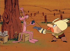 Screenshots from the 1968 DePatie Freleng cartoon Little Beaux Pink