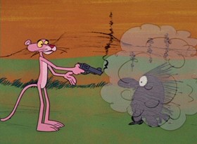 Screenshots from the 1968 DePatie Freleng cartoon Little Beaux Pink