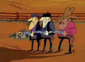 Screenshots from the 1968 DePatie Freleng cartoon Little Beaux Pink