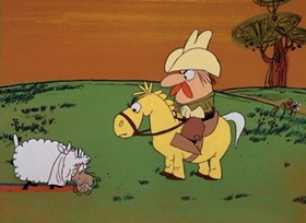 Screenshots from the 1968 DePatie Freleng cartoon Little Beaux Pink