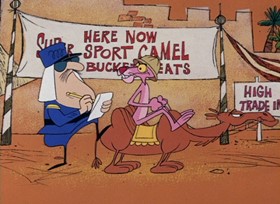 Screenshots from the 1968 DePatie Freleng cartoon Pink Sphinx