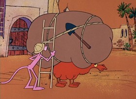 Screenshots from the 1968 DePatie Freleng cartoon Pink Sphinx