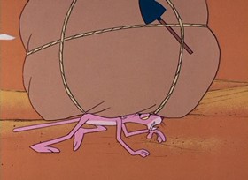 Screenshots from the 1968 DePatie Freleng cartoon Pink Sphinx