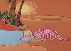 Screenshots from the 1968 DePatie Freleng cartoon Pink Sphinx