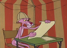 Screenshots from the 1968 DePatie Freleng cartoon Pink Sphinx