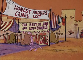 Screenshots from the 1968 DePatie Freleng cartoon Pink Sphinx