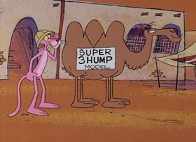 Screenshots from the 1968 DePatie Freleng cartoon Pink Sphinx