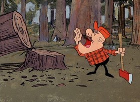 Screenshots from the 1968 DePatie Freleng cartoon Pink is a Many Splintered Thing