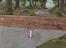 Screenshots from the 1968 DePatie Freleng cartoon Pink is a Many Splintered Thing
