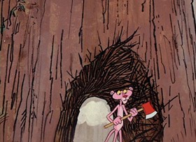Screenshots from the 1968 DePatie Freleng cartoon Pink is a Many Splintered Thing