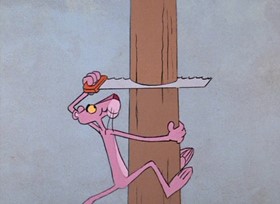 Screenshots from the 1968 DePatie Freleng cartoon Pink is a Many Splintered Thing