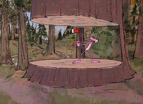Screenshots from the 1968 DePatie Freleng cartoon Pink is a Many Splintered Thing
