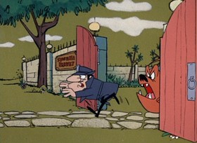 Screenshots from the 1968 DePatie Freleng cartoon The Pink Package Plot