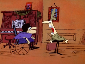 Screenshots from the 1968 DePatie Freleng cartoon Hawks and Doves