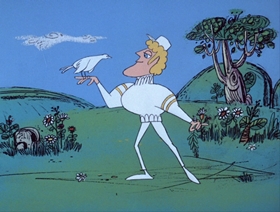 Screenshots from the 1968 DePatie Freleng cartoon Hawks and Doves