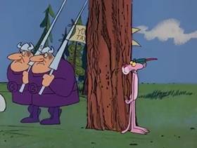 Screenshots from the 1968 DePatie Freleng cartoon Pinkcome Tax