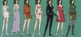 Screenshots from the 1969 TMS Entertainment cartoon Lupin III: Pilot Film
