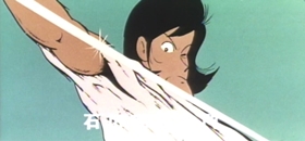 Screenshots from the 1969 TMS Entertainment cartoon Lupin III: Pilot Film