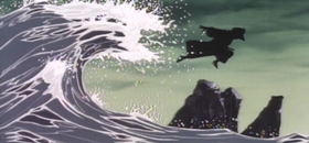 Screenshots from the 1969 TMS Entertainment cartoon Lupin III: Pilot Film