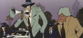 Screenshots from the 1969 TMS Entertainment cartoon Lupin III: Pilot Film