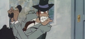 Screenshots from the 1969 TMS Entertainment cartoon Lupin III: Pilot Film