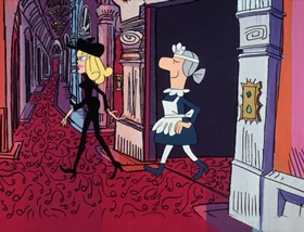 Screenshots from the 1969 DePatie Freleng cartoon French Freud