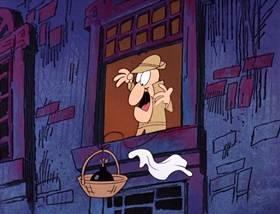 Screenshots from the 1969 DePatie Freleng cartoon French Freud