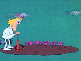 Screenshots from the 1969 DePatie Freleng cartoon Hurts and Flowers