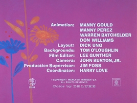 Screenshots from the 1969 DePatie Freleng cartoon Hurts and Flowers