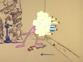 Screenshots from the 1969 DePatie Freleng cartoon Pink Pest Control