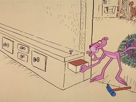 Screenshots from the 1969 DePatie Freleng cartoon Pink Pest Control
