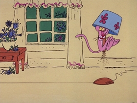 Screenshots from the 1969 DePatie Freleng cartoon Pink Pest Control