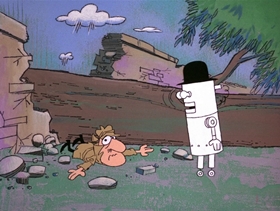 Screenshots from the 1969 DePatie Freleng cartoon Pierre and Cottage Cheese