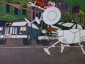 Screenshots from the 1969 DePatie Freleng cartoon Think Before You Pink