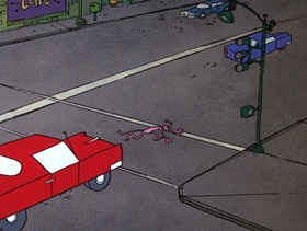 Screenshots from the 1969 DePatie Freleng cartoon Think Before You Pink