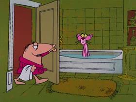 Screenshots from the 1969 DePatie Freleng cartoon Slink Pink