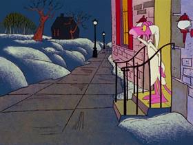 Screenshots from the 1969 DePatie Freleng cartoon Slink Pink