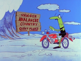 Screenshots from the 1969 DePatie Freleng cartoon Flying Feet